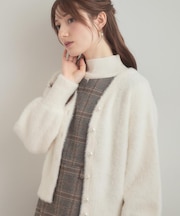 【大人可愛い／きれいめ】前後2WAYフェザーカーディトップス