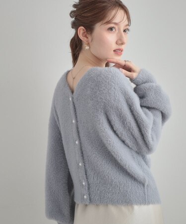 【大人可愛い/きれいめ】前後2WAYフェザーカーディトップス