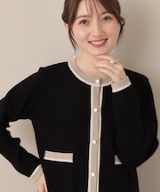 【高見え・通勤・大人可愛い】配色総針スカラカーディガン