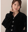 【高見え・大人可愛い】ビジューリボン釦 前後2WAYフェザーカーディガントップス
