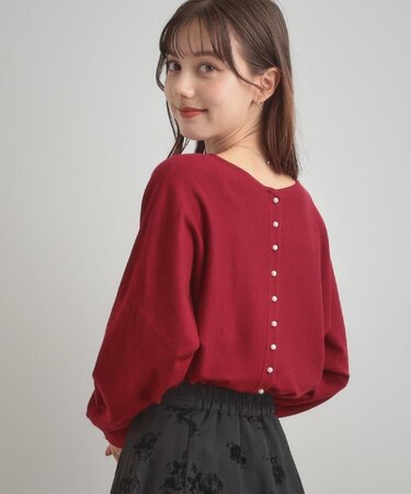 バックパール調ドルマンニット
