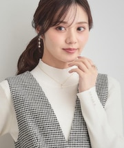 【多機能・フェミニン】パール調リブニット