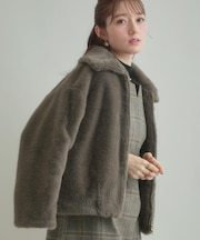 【ふわふわ・上品】ミンクフェイクファーアウター