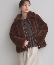 【ふわふわ・上品】ミンクフェイクファーアウター