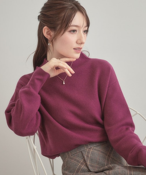 【ゆるふわ・通勤】リッシュアンゴラ バックパール調ニット