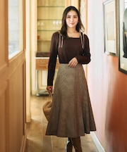 【クラシカル・パッと目を惹く】ラメ千鳥 マーメイド フレアスカート