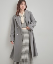 【大人上品・周りと差がつく】パール調釦チェスターコート