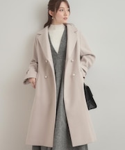【大人上品・周りと差がつく】パール調釦チェスターコート