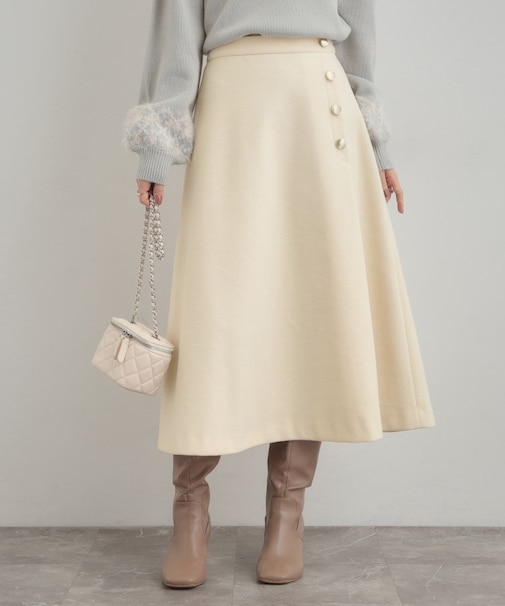 フェイクウールポンチスカート