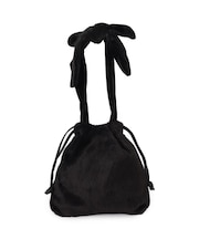 ベロアリボンフェイクファートートバッグ