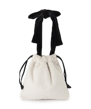 ベロアリボンフェイクファートートバッグ