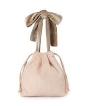 ベロアリボンフェイクファートートバッグ