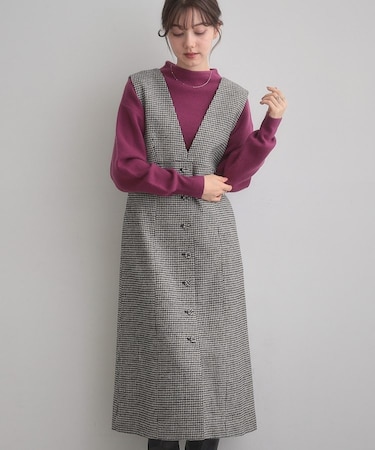 ラメ千鳥釦デザインジャンスカ