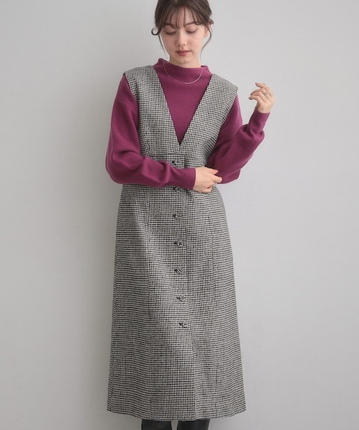 ラメ千鳥釦デザインジャンスカ