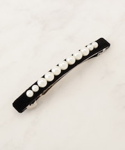 ベロアフェイクパールバレッタ