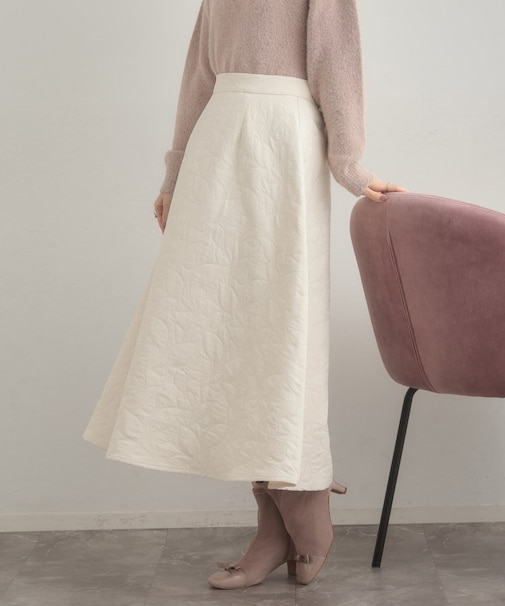 リーフジャカードフレアスカート