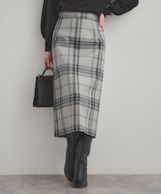 【洗える/微起毛】Iライン チェックスカート
