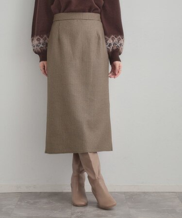 【洗える/微起毛】Iライン チェックスカート