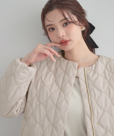 【撥水・洗える】リボンキルティングジャケット
