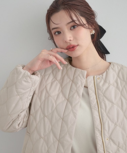 【撥水・洗える】リボンキルティングジャケット