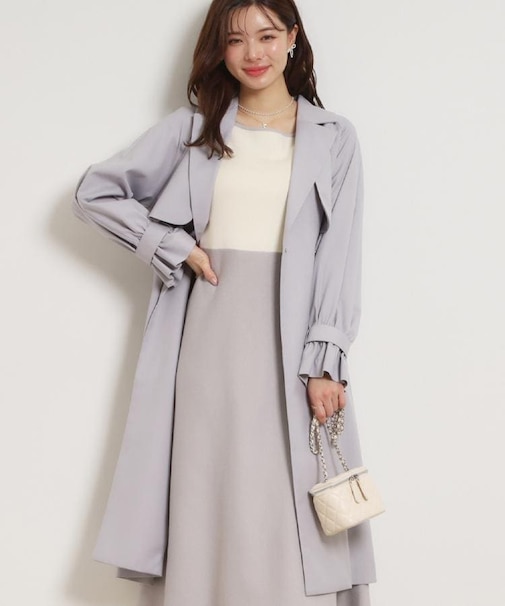 【撥水・ハレの日・通勤】ロングトレンチコート