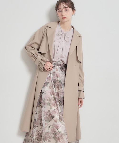 撥水・ハレの日・通勤】ロングトレンチコート｜クチュールブローチの