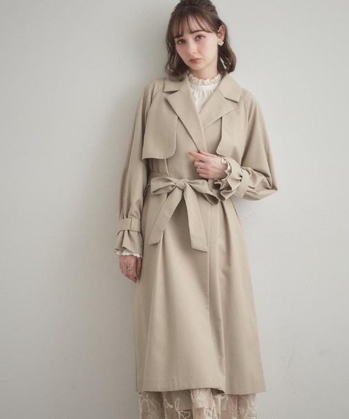 【撥水・ハレの日・通勤】ロングトレンチコート
