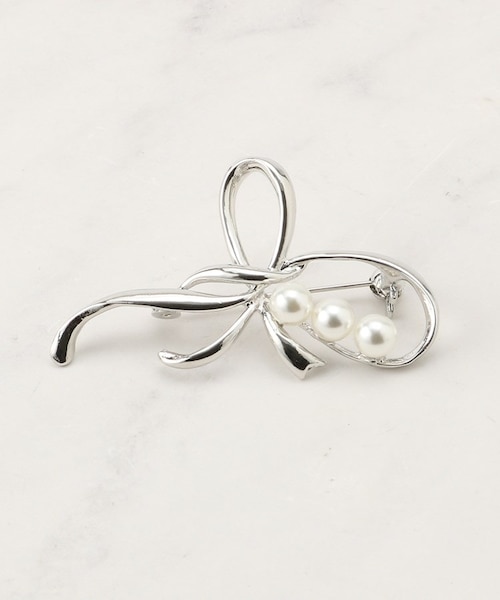 LOEWE リボンモチーフ ブローチ　シルバー リボンモチーフブローチ｜クチュールブローチの通販｜&mall（アンド