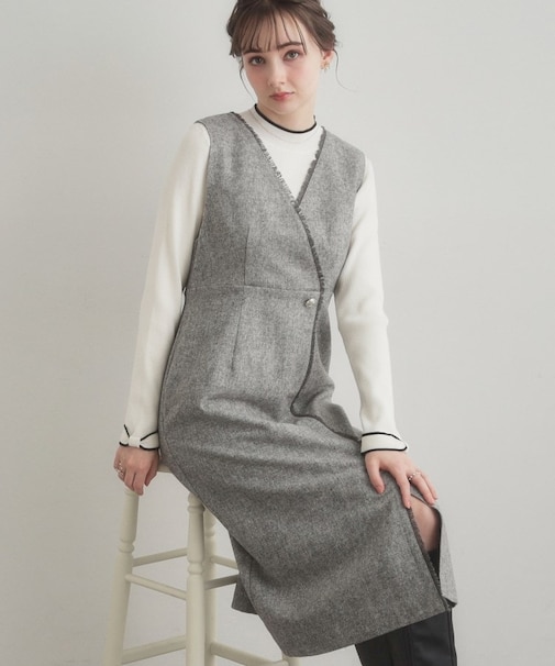 フリンジツイードジャンスカ