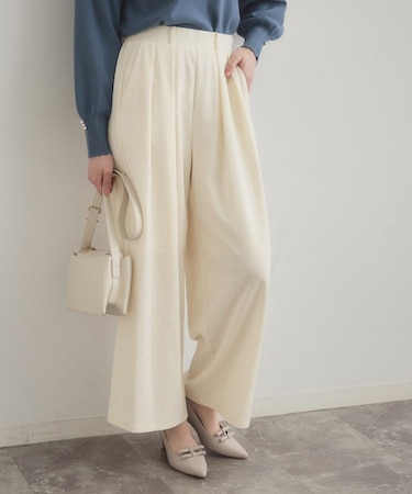 フロッキードットパンツ