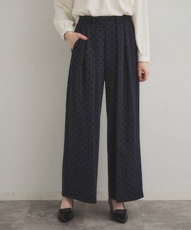 フロッキードットパンツ