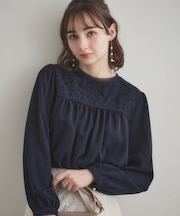 【ハレの日・通勤】レースドッキング ブラウス