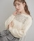 【洗える・通勤】レース ドッキング ニット