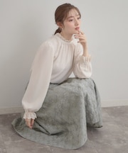 【洗える・着映え・通勤】フラワーエンブロスカート