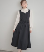 【洗える・ハレの日・通勤】ハートネック フレアージャンスカ