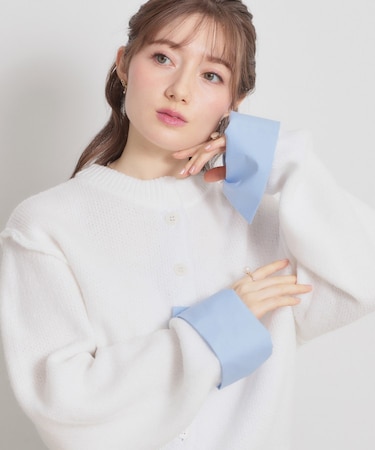 シャツレイヤード風カーディガン