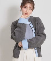 シャツレイヤード風カーディガン