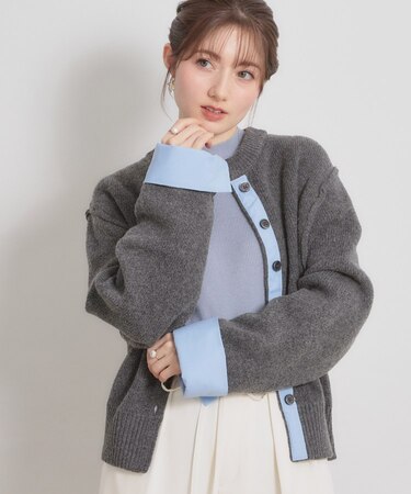 シャツレイヤード風カーディガン