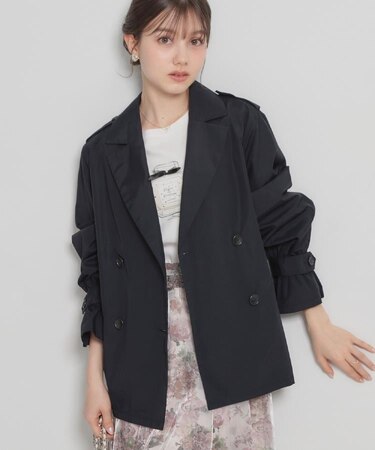【撥水・洗える】ハーフ トレンチコート