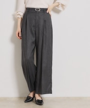 【洗える・S-LL】デニムライク ベルト付きパンツ