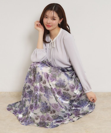 【洗える・通勤】Springオーガンフルールスカート