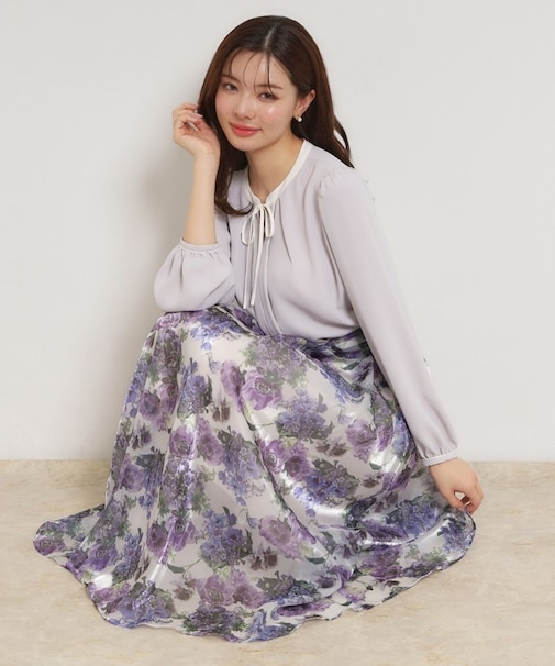 【洗える・通勤】Springオーガンフルールスカート