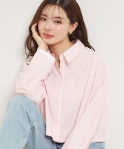 配色ストライプショートシャツ