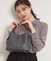 2wayレザー調ハンドバッグ