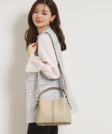 2wayレザー調ハンドバッグ