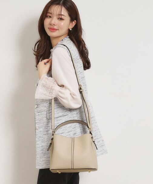 2wayレザー調ハンドバッグ