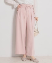 細リボンデザインタックワイドパンツ