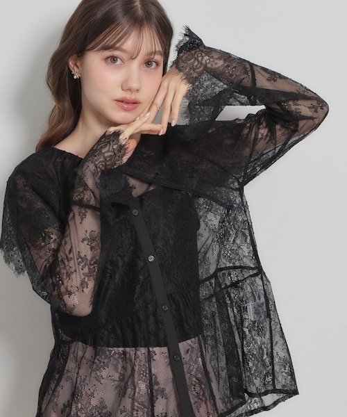 スカラップレースブラウス｜クチュールブローチの通販｜&mall（アンド