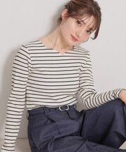 【洗える】ハートネック テレコプルオーバー