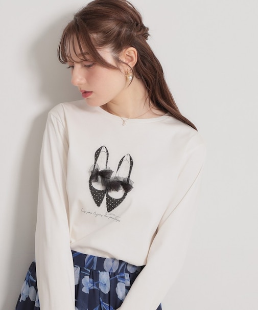 【綿100％・洗える】パリジェンヌ プリントTシャツ